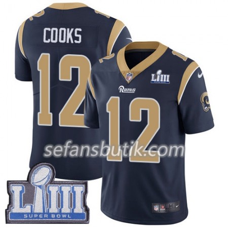 Los Angeles Rams Tröjor Brandin Cooks 12 Nike Blå 2019 Super Bowl LIII - Herr Los Angeles Rams Tröjor Brandin Cooks 12 Nike Blå 2019 Super Bowl LIII - Herr